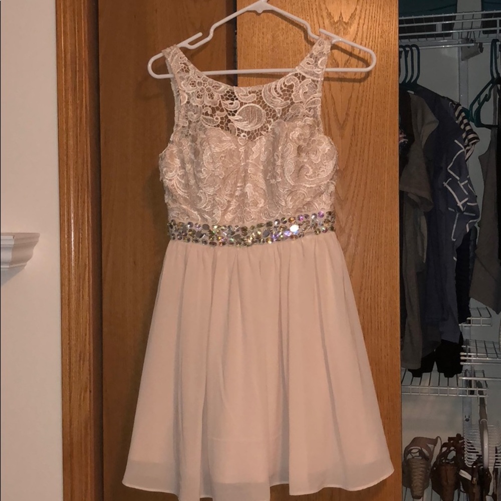 Tan Homecoming dress